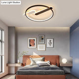 Modern Circle Led Flush Light In Black And White For Corridors - Sleek Minimalist Design