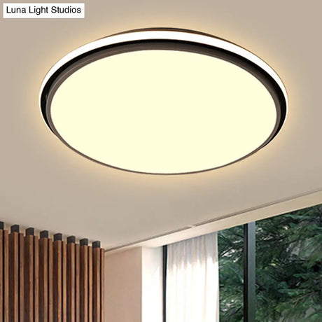 Modern Circular Flush Mount Led Fixture White/Warm Light Acrylic Design - 12’/16’/19.5’ Wide