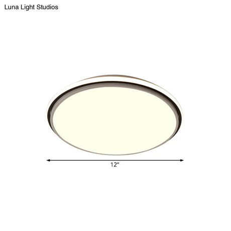 Modern Circular Flush Mount Led Fixture White/Warm Light Acrylic Design - 12’/16’/19.5’ Wide