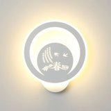 Modern Circular Sconce Lighting: Acrylic Led Wall Light Fixture In White For Living Room / D