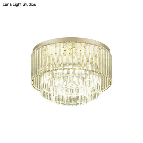 Modern Clear Crystal Flush Mount
