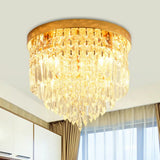 Modern Clear Crystal Flush Mount Ceiling Light With Dome/Cone/Tapered Shape - Ideal For Corridors