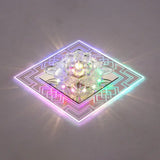 Modern Clear Floral Crystal Led Flush Mount Ceiling Light For Passage / Multi Color