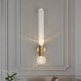 Modern Clear Glass Led Nordic Wall Light In Gold For Bedroom