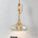 Modern Clear Glass Trumpet Ceiling Pendant Lamp For Living Room With Single Bulb