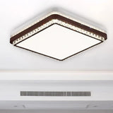 Modern Coffee Led Ceiling Light Fixture For Living Room - Dimmable Remote Control Multiple Shapes &
