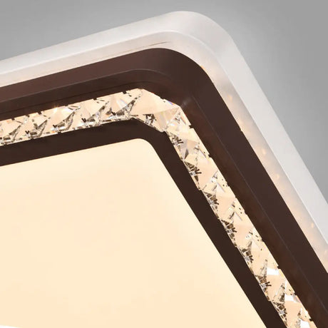 Modern Coffee Led Ceiling Light Fixture For Living Room - Dimmable Remote Control Multiple Shapes &