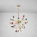 Modern Colorful Island Light Fixture With Agate Stone Pendant For Dining Restaurants 16 / Gold Warm