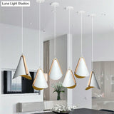 Modern Conic Drop Pendant Light With White Wood Finish Ideal For Dining Table