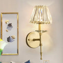 Modern Conical Crystal Wall Light With Gold Finish - Stylish Lighting Fixture For Living Room