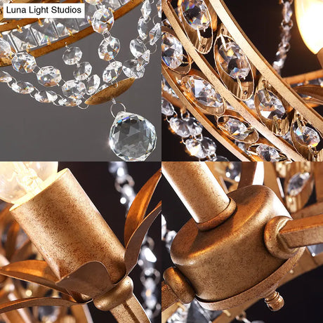 Modern Crystal And Metal Flush Mount Ceiling Light | Dome Corridor Fixture