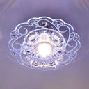 Modern Crystal Ceiling Lamp: Elegant Floral Swirls Design Clear Flush Mount Light For Entryway /