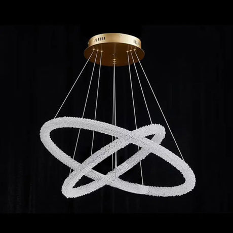 Modern Crystal Circle Chandelier For Restaurants - Pendant Lighting Clear / 24’ + 31.5’ Circline