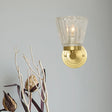 Modern Crystal Cone Wall Sconce - Brass 1-Light Fixture For Bedside