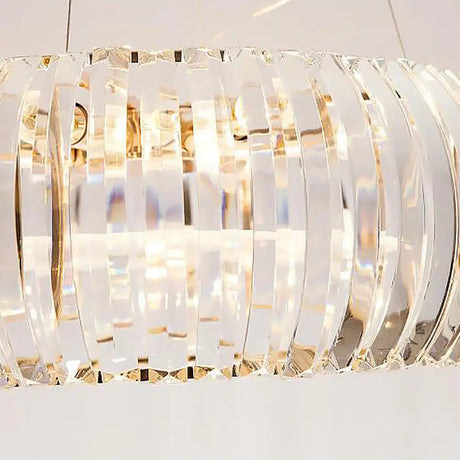 Donut Chandelier Crystal Pendant Light - Modernist Design 6/8 Bulbs Gold Suspension Warm/White