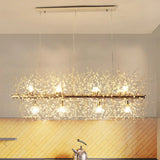 Modern Crystal Flower Island Pendant Ceiling Lamp For Kitchen (9/12-Head Chrome/Gold) 12 / Gold