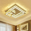 Modern Crystal Led Bedroom Flushmount Lighting In Chrome Finish