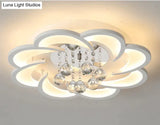 Modern Crystal Led Ceiling Lights For Living Room Bedroom Home Deco Lamp White Color / Diameter