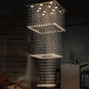 Modern Crystal Multi Pendant Light With 13 Led Heads And Silver Finish