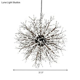 Modern Crystal Starburst Chandelier: 23.5’/31.5’ Wide 8/12 Lights White/Red And Green