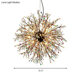 Modern Crystal Starburst Chandelier: 23.5’/31.5’ Wide 8/12 Lights White/Red And Green