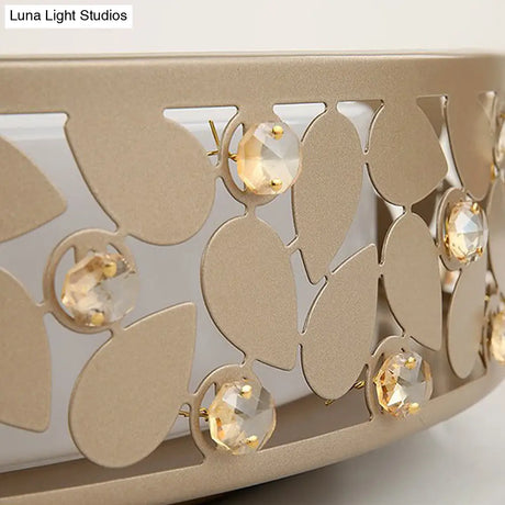 Modern Cylindrical Crystal Led Ceiling Light With Remote Dimming And Color Changing - Perfect For