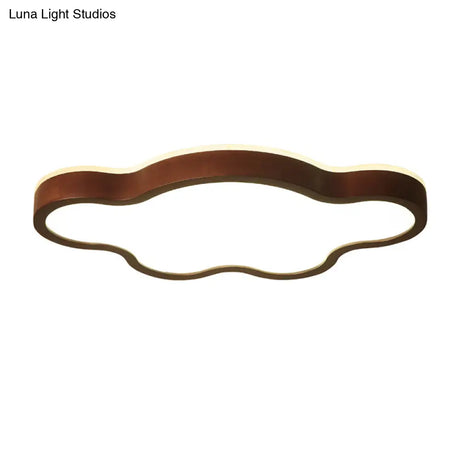 Modern Dark Brown Cloud Ceiling Lamp With Led Acrylic Flush Mount Lighting - 19.5’/25’ Width