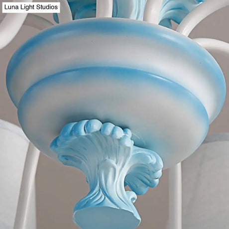 Modern Dolphin Chandelier With Fabric Shade For Dining Room Lighting