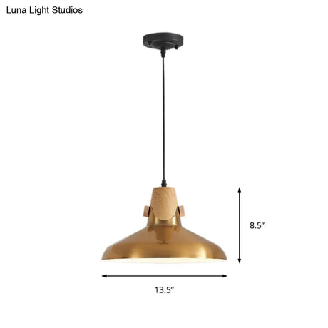 Modern Dome Metal Pendant Lighting - 1-Light Brass Hanging Lamp For Restaurant 8.5’/14’ Wide
