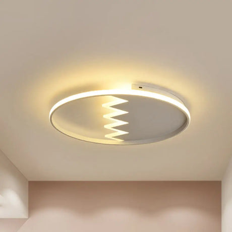 Modern Eggshell Ceiling Mount Light: Stylish Metal Lamp For Child Bedroom White / Third Gear