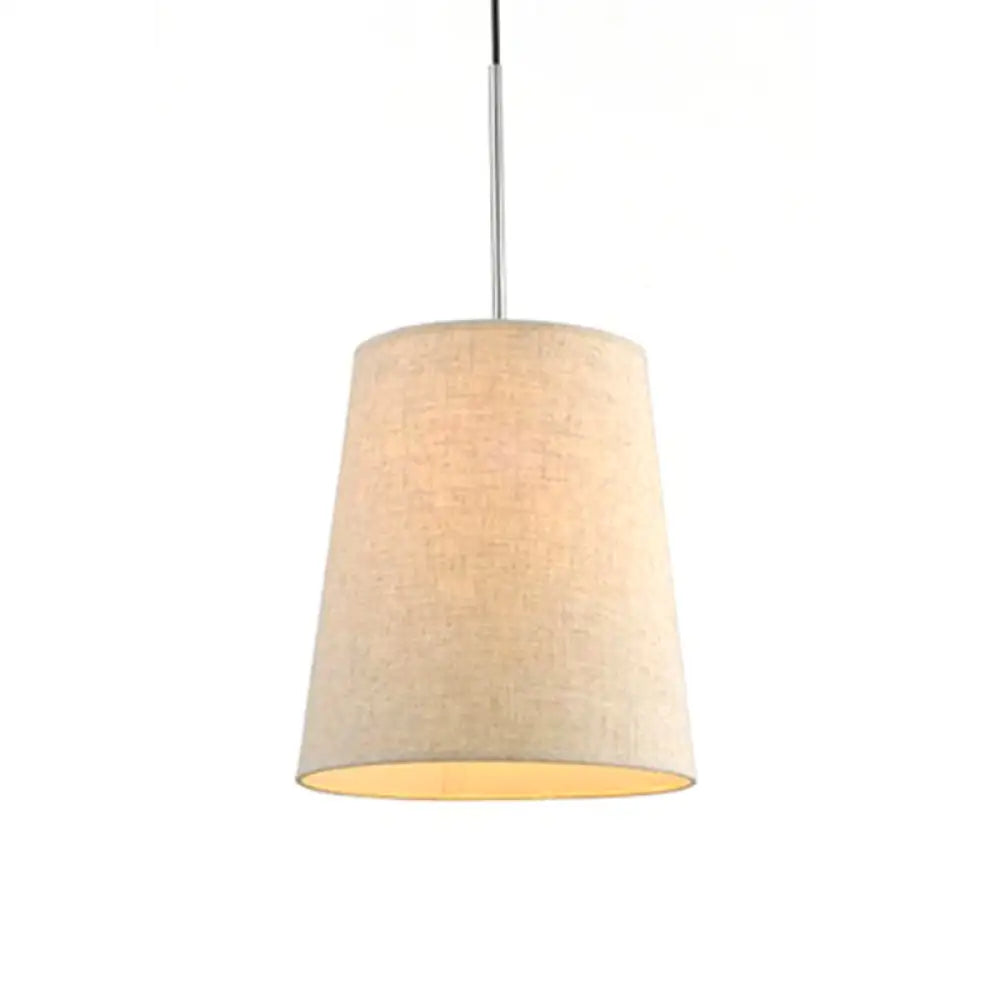 Modern Fabric Cylinder Pendant Light - Black/White/Flaxen 8/11 Wide