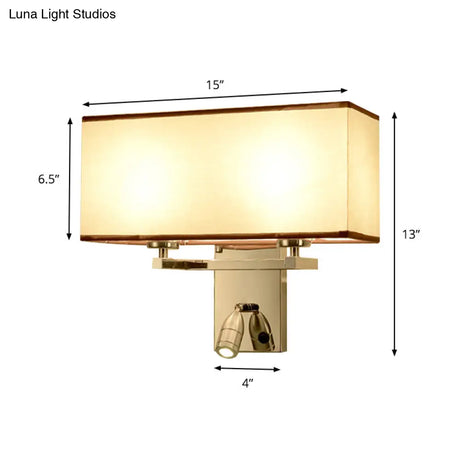 Modern Fabric Led Wall Sconce Lighting With Adjustable Spotlight Chrome Finish