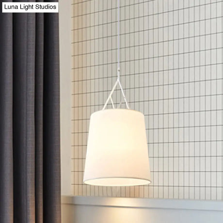 Modern Fabric Pendant Light Fixture With 1 Head In Black/White - Perfect For Bedroom