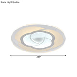 Modern Floral Flushmount Led Ceiling Light In Warm/White 16’/19.5’/23.5’ Wide