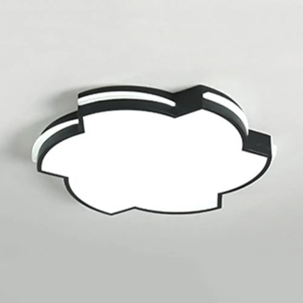 Modern Floral Led Ceiling Lamp For Bedroom/Balcony - White Flush Mount Light Black / 16’