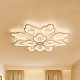 Modern Floral Led Ceiling Light With Acrylic Shade And 3/5/9 Lights In White/Warm/Natural Tone -