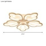 Modern Floral Led Ceiling Light With Acrylic Shade And 3/5/9 Lights In White/Warm/Natural Tone -
