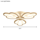 Modern Floral Led Ceiling Light With Acrylic Shade And 3/5/9 Lights In White/Warm/Natural Tone -