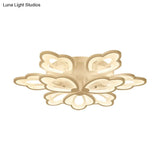 Modern Floral Led Ceiling Light With Acrylic Shade And 3/5/9 Lights In White/Warm/Natural Tone -
