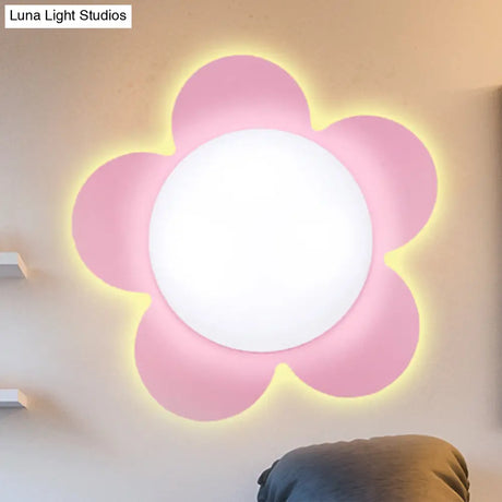 Modern Floral Led Sconce Lamp For Kindergarten With Bright Colors And Stylish Design