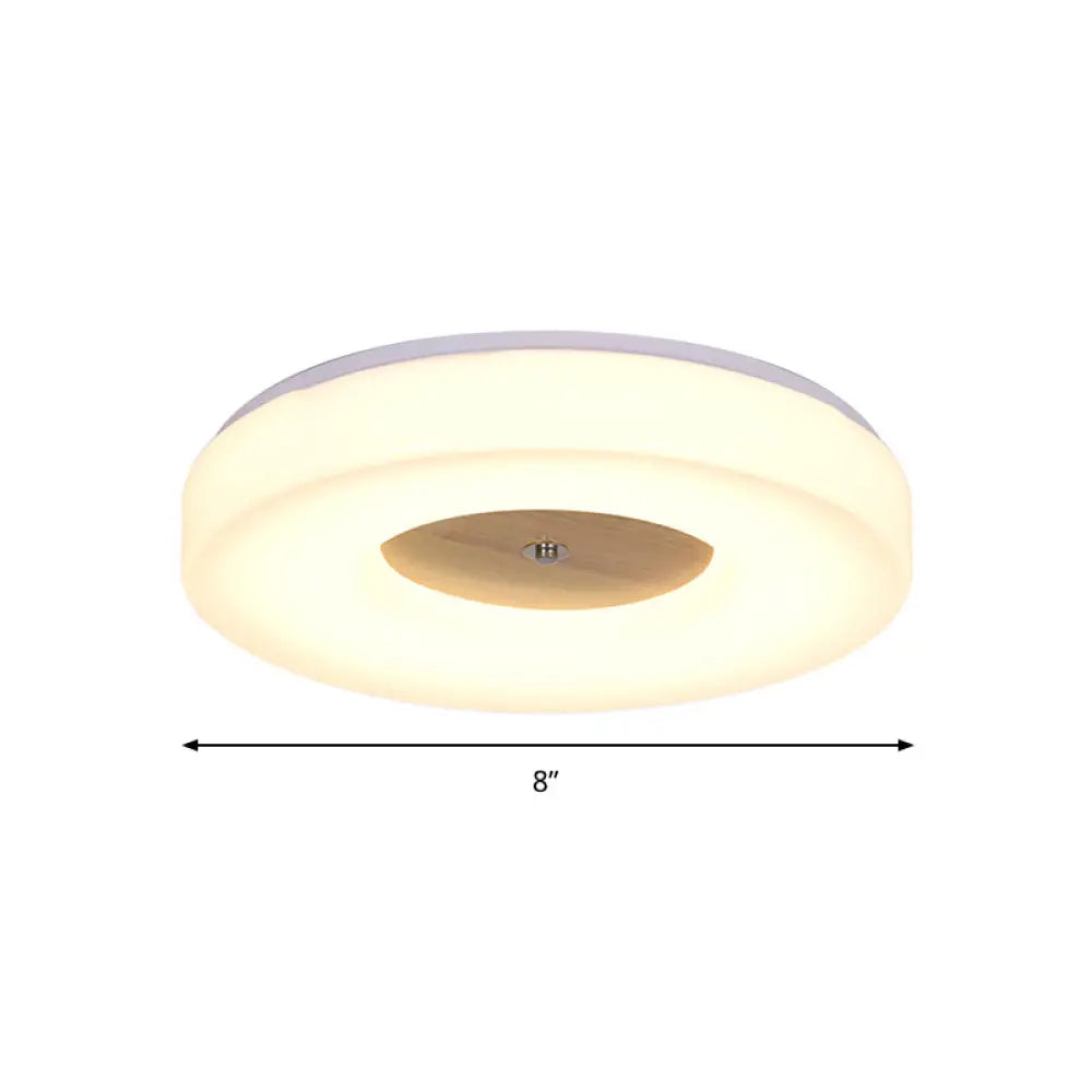 Modern Flush Ceiling Light - Wood And Acrylic Construction Led 8/13/15/19 Wide Warm Lighting Ideal