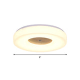 Modern Flush Ceiling Light - Wood And Acrylic Construction Led 8/13/15/19 Wide Warm Lighting Ideal