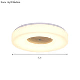 Modern Flush Ceiling Light - Wood And Acrylic Construction Led 8’/13’/15’/19’ Wide Warm
