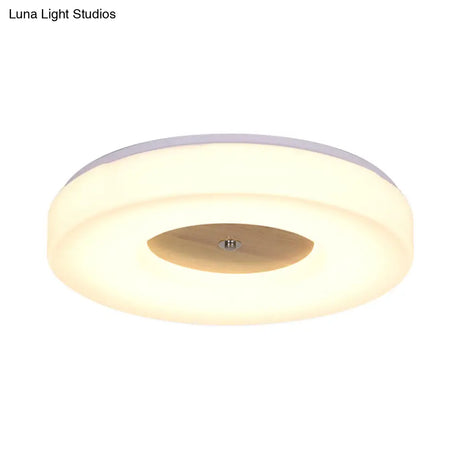 Modern Flush Ceiling Light - Wood And Acrylic Construction Led 8’/13’/15’/19’ Wide Warm