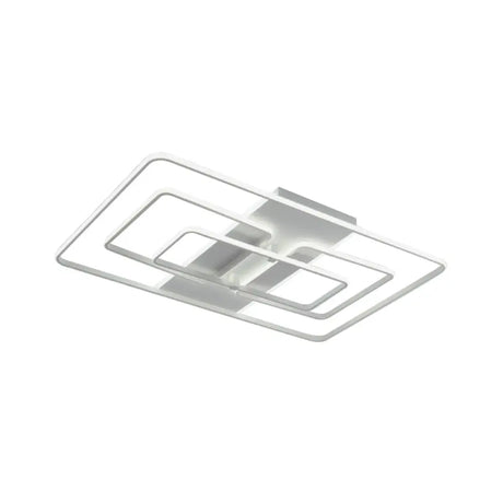 Modern Flush Mount Acrylic Frame With Led Lighting - Rectangle White/Black Warm/White Light