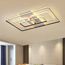 Modern Flush Mount Acrylic Frame With Led Lighting - Rectangle White/Black Warm/White Light Black -
