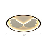 Modern Flush Mount Led Ceiling Light With Black Ring Acrylic Lamp For Kitchen