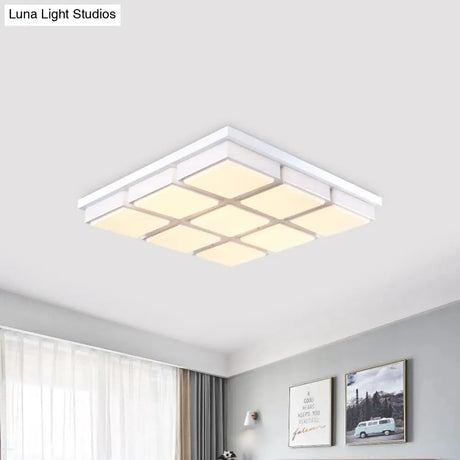 Modern Flush Mount Light With Acrylic Panels - Black/White 6/9 Lights Warm/White Living Room