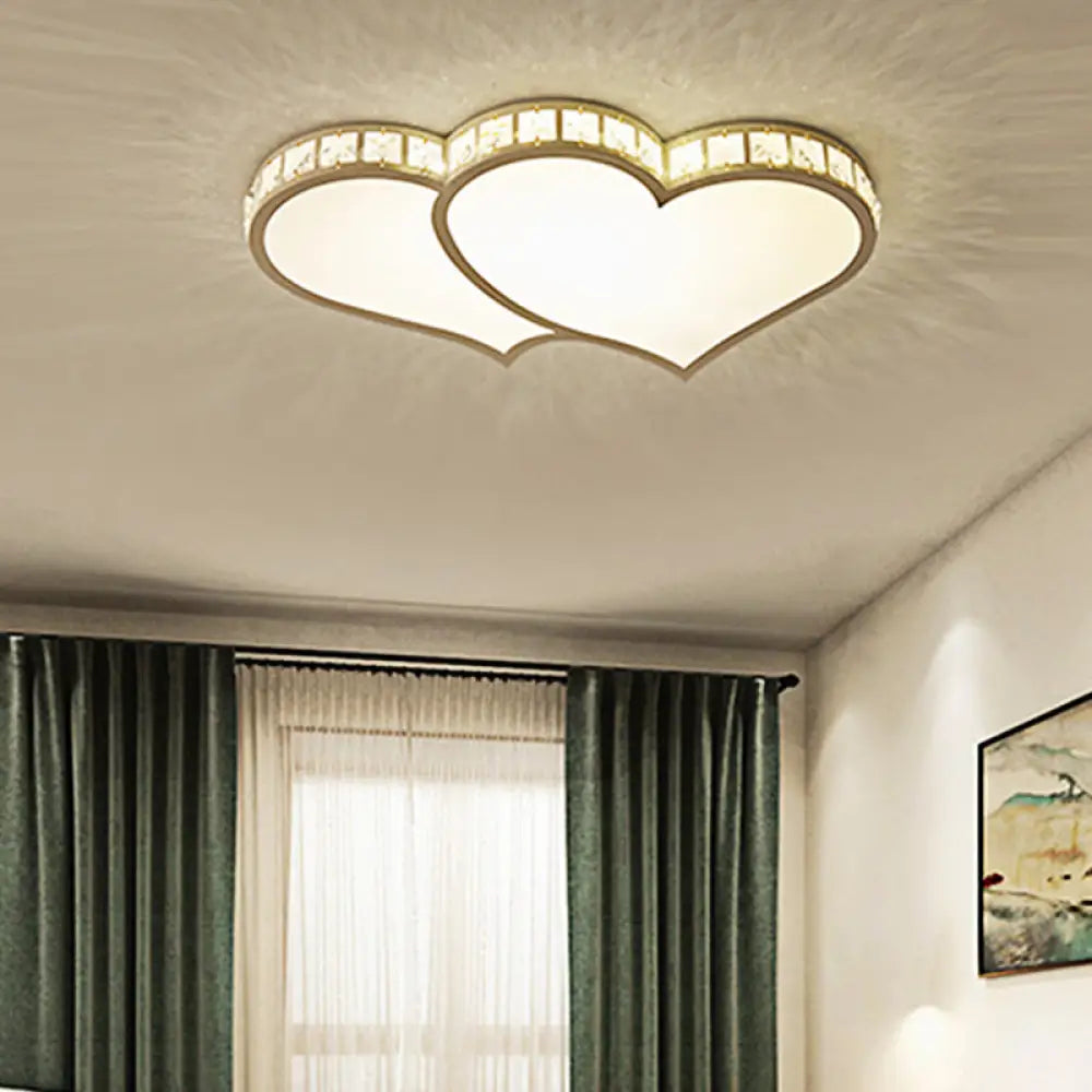 Modern Flushmount Ceiling Light With Crystal Accents And Frosted Diffuser - Black/Gold Led 3 Color