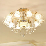 Modern Frosted Glass Pendant Lamp With Crystal Ball – Elegant Gold Corridor Chandelier 10 /